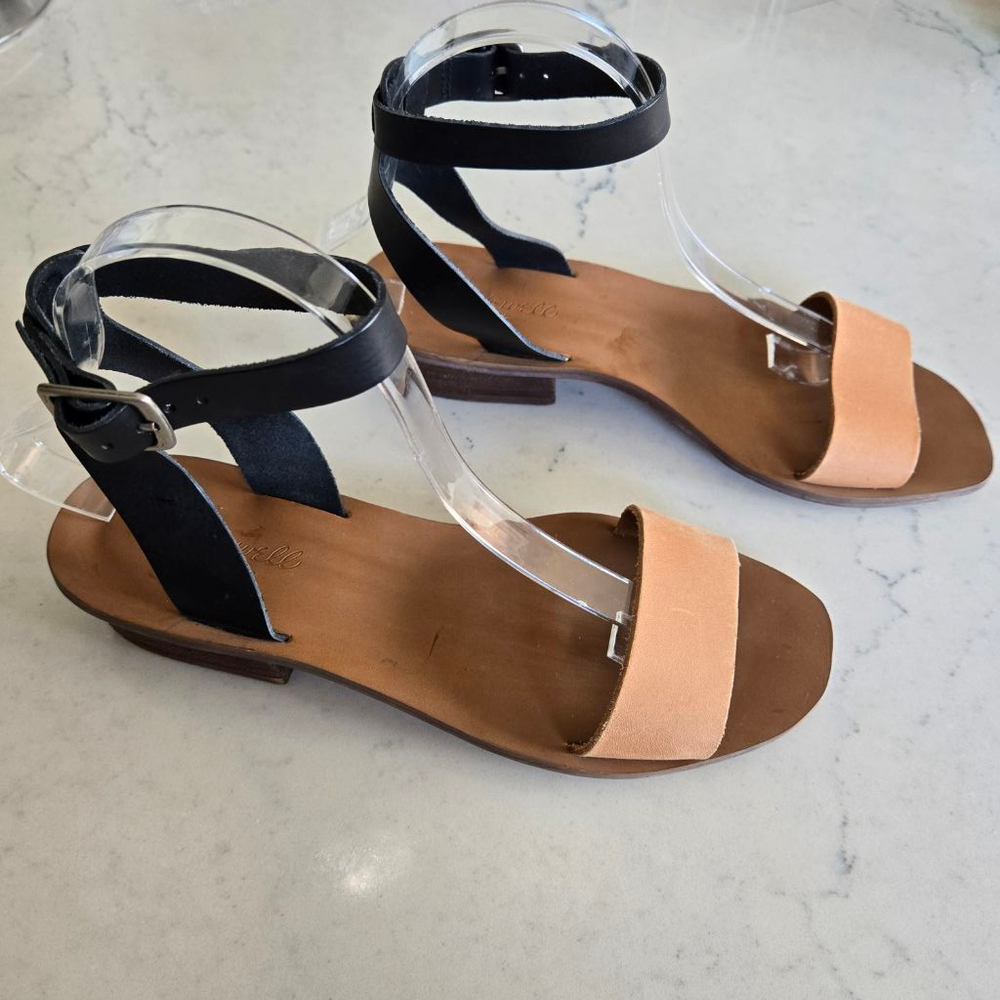 Women's Madewell Sandals Size 8.5 Tan and Black Stacked Color - Picture 5 of 14